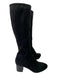 Boden Shoe Size 39 Black Faux Suede Block Heel Below the Knee Almond Toe Boots Black / 39