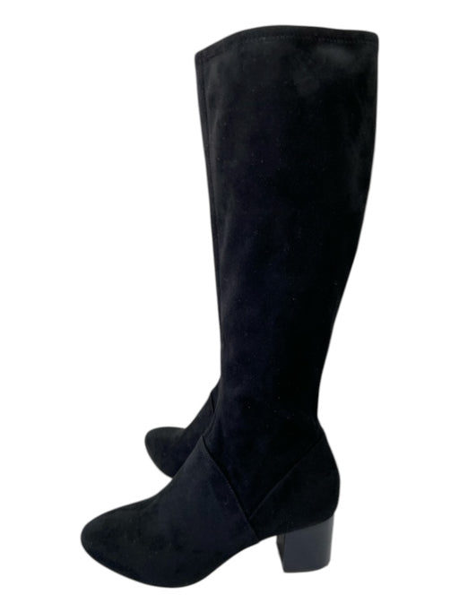 Boden Shoe Size 39 Black Faux Suede Block Heel Below the Knee Almond Toe Boots Black / 39