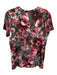 L'agence Size Large Red, Green, White Rayon Blend Round Neck Floral Top Red, Green, White / Large
