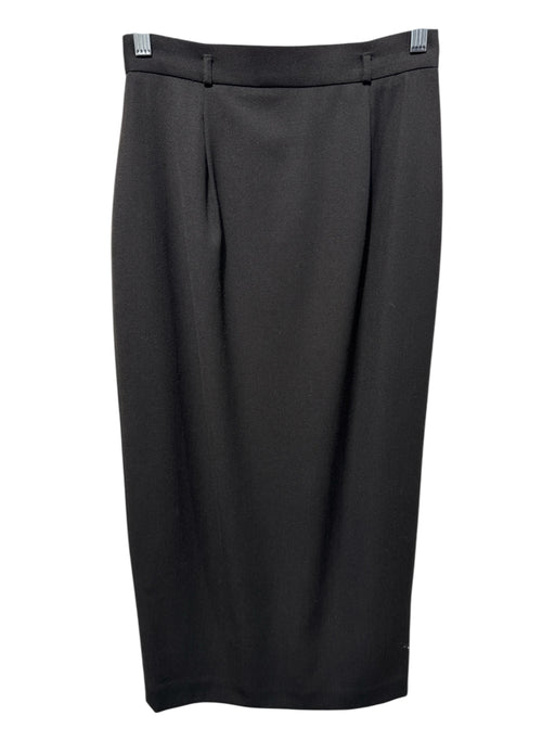 Dana Buchman Size 6 Black Wool Blend Below Knee Front Pleat Pencil Skirt Black / 6