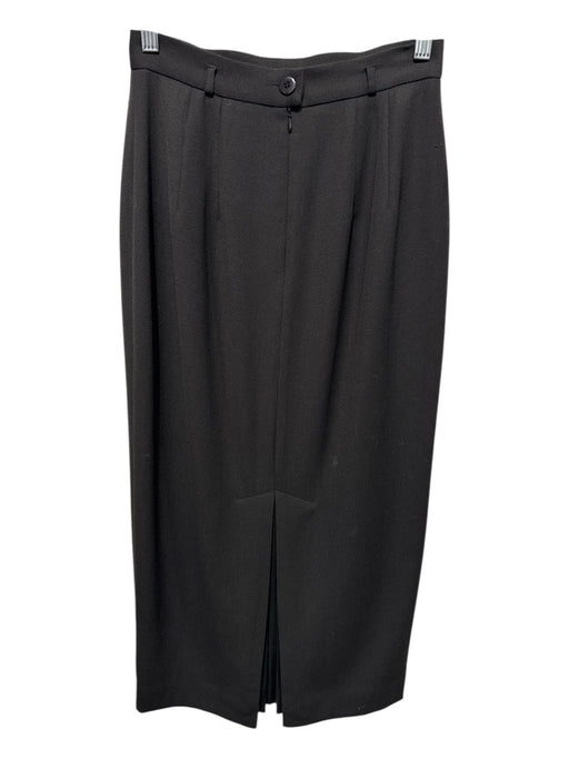 Dana Buchman Size 6 Black Wool Blend Below Knee Front Pleat Pencil Skirt Black / 6