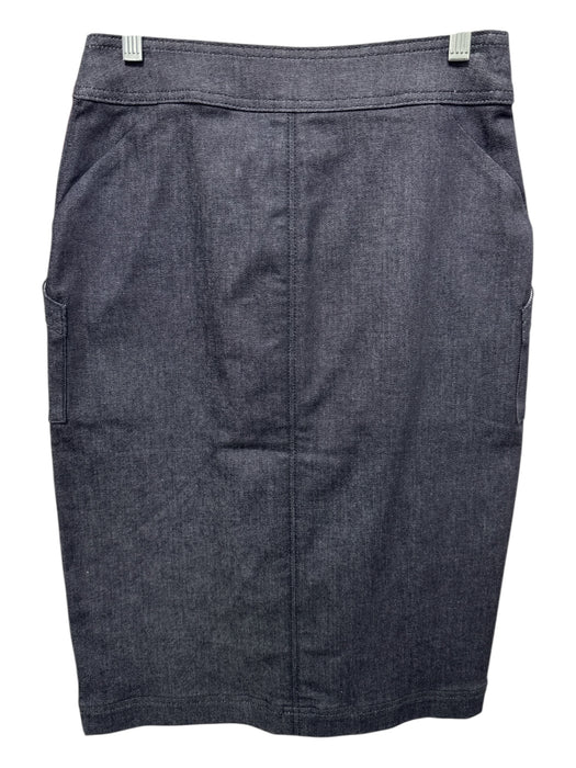 W by Worth Size 2 Indigo Blue Cotton Blend Twill Button Front Pockets Skirt Indigo Blue / 2