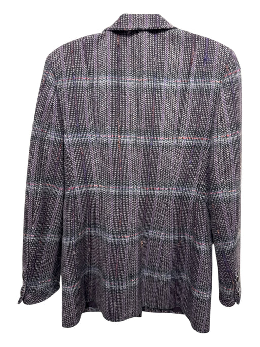 Worth Size 4 Purple, Gray, Blue Wool & Silk Plaid Patch Pockets Jacket Purple, Gray, Blue / 4