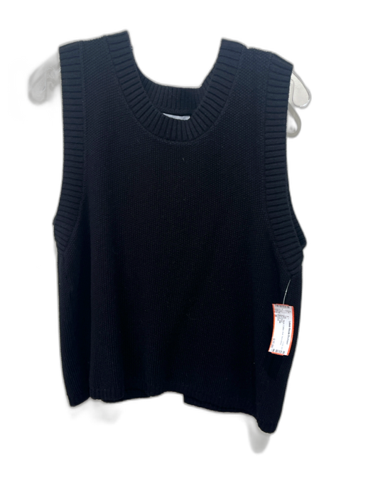 Evereve Size M Black Cotton Knit Sleeveless Top Black / M