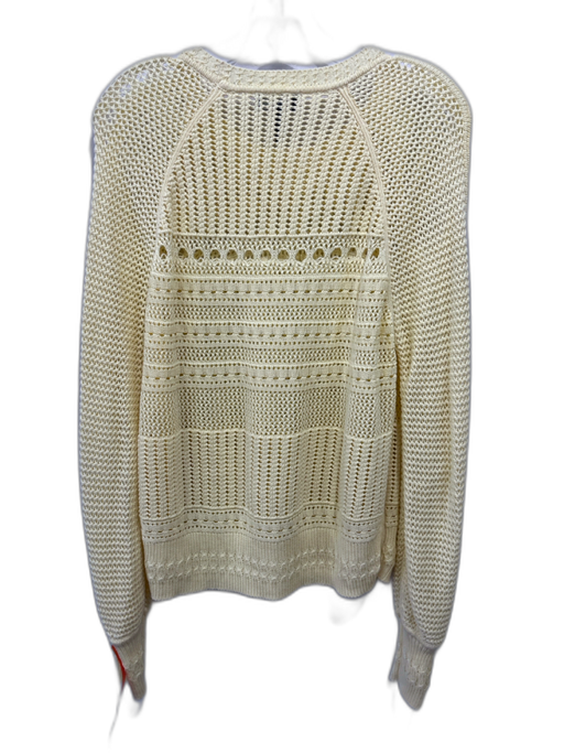 ME+EM Size M Yellow Cotton & Viscose Open Knit Long Sleeve Sweater Yellow / M