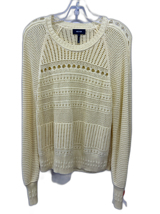 ME+EM Size M Yellow Cotton & Viscose Open Knit Long Sleeve Sweater Yellow / M
