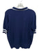 Tuckernuck Size XL Navy Blue & White Rayon & Nylon Stripe Detail Knit Polo Top Navy Blue & White / XL