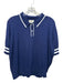 Tuckernuck Size XL Navy Blue & White Rayon & Nylon Stripe Detail Knit Polo Top Navy Blue & White / XL