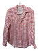 Frank & Eileen Size XS Red & White Linen Long Sleeve crabs Patch Pocket Top Red & White / XS
