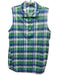 Polo Golf Size M Green & Multi Cotton Plaid Sleeveless Collar Buttons Top Green & Multi / M