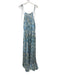 Veronica Beard Size M / 10 Blue, Green & Yellow Polyester Floral Pleated Dress Blue, Green & Yellow / M / 10