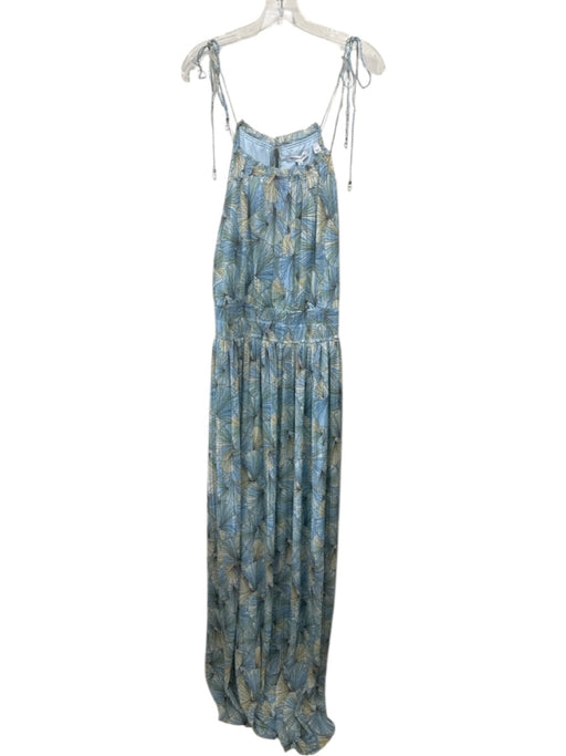 Veronica Beard Size M / 10 Blue, Green & Yellow Polyester Floral Pleated Dress Blue, Green & Yellow / M / 10