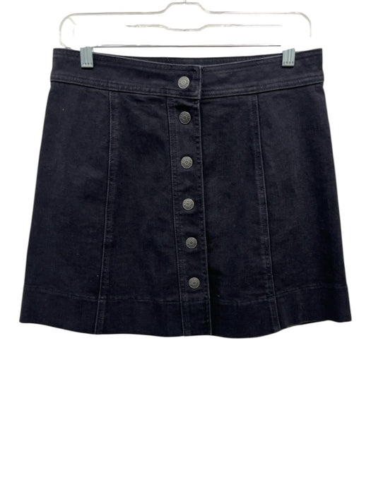 Madewell Size S / 6 Charcoal Black Cotton Blend Denim Snap Button Mini Skirt Charcoal Black / S / 6