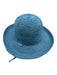 Wallaroo Blue Poly-Straw Woven Round Wide Brim Adjustable Hat Blue