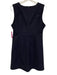 Theory Size 8 Navy Blue Nylon Blend Sleeveless V Neck Back Zip Paneled Dress Navy Blue / 8