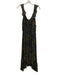 Ramy Brook Size M Black & Multi Viscose Floral Sleeveless Ruffle Detail Dress Black & Multi / M