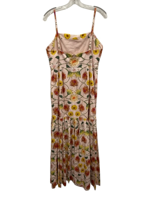 Borgo De Nor Size 14 Light Pink & Multi Cotton Floral Spaghetti Strap Dress Light Pink & Multi / 14