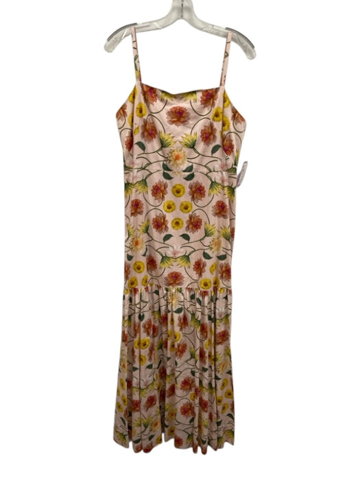 Borgo De Nor Size 14 Light Pink & Multi Cotton Floral Spaghetti Strap Dress Light Pink & Multi / 14