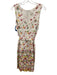 Cartolina Size M White, Pink & Green Cotton Floral Embroidered Sleeveless Dress White, Pink & Green / M