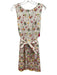 Cartolina Size M White, Pink & Green Cotton Floral Embroidered Sleeveless Dress White, Pink & Green / M