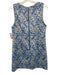 Alice + Olivia Size 6 Blue & White Cotton Blend Floral Sleeveless Back Zip Dress Blue & White / 6