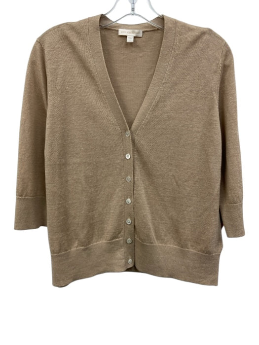 Ann Mashburn Size L Sand Beige Linen 3/4 Sleeve V Neck Cardigan Sand Beige / L