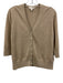 Ann Mashburn Size L Sand Beige Linen 3/4 Sleeve V Neck Cardigan Sand Beige / L