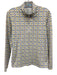J. McLaughlin Size L Cream, Brown, blue Nylon Blend Horsebit Quarter Zip Top Cream, Brown, blue / L