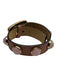 Longchamp Pink Leather Gold Tone Hardware Quartz Cuff Bracelet Pink