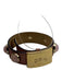 Longchamp Pink Leather Gold Tone Hardware Quartz Cuff Bracelet Pink