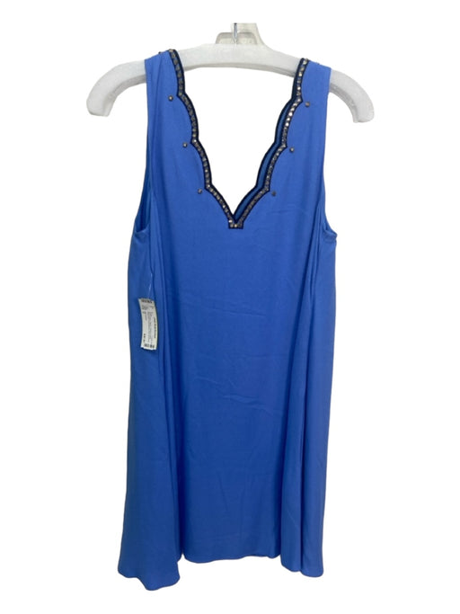 Lilly Pulitzer Size S Blue & Navy Rayon V Neck & Back Sleeveless Shift Dress Blue & Navy / S
