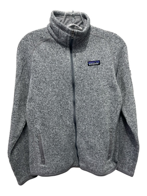 Patagonia Size M Gray Polyester Heathered Fleece Mock Neck Zip Jacket Gray / M