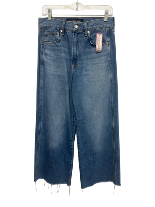 Veronica Beard Jeans Size 28 Med Light Wash Cotton Denim High Rise Raw Hem Jeans Med Light Wash / 28