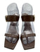 Giuseppe Zanotti Shoe Size 38 Brown Leather Square Toe Gold Buckle Sandals Brown / 38
