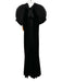 Badgley Mischka Size 6 Black Polyester Blend Velvet Short Puff Sleeve Dress Black / 6