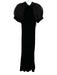 Badgley Mischka Size 6 Black Polyester Blend Velvet Short Puff Sleeve Dress Black / 6