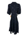 Abbey Glass Size XS Navy blue & gold Polyester Button Front Collared Dress Navy blue & gold / XS
