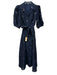 Abbey Glass Size XS Navy blue & gold Polyester Button Front Collared Dress Navy blue & gold / XS