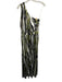 Diane Von Furstenberg Size 4 White, Green & Black Viscose One Shoulder Dress White, Green & Black / 4