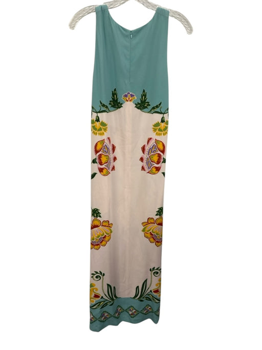 La Double J Size L Blue, Pink & Multi Viscose Blend Sleeveless Floral Dress Blue, Pink & Multi / L