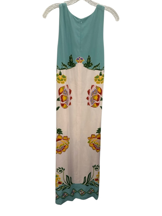 La Double J Size L Blue, Pink & Multi Viscose Blend Sleeveless Floral Dress Blue, Pink & Multi / L