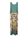La Double J Size L Blue, Pink & Multi Viscose Blend Sleeveless Floral Dress Blue, Pink & Multi / L