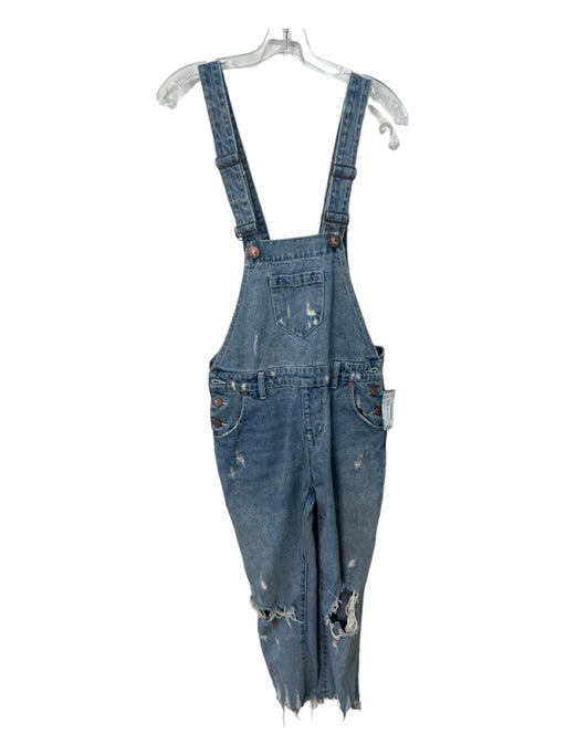 One Teaspoon Size 24 Light Wash Cotton Distressed Overalls Light Wash / 24