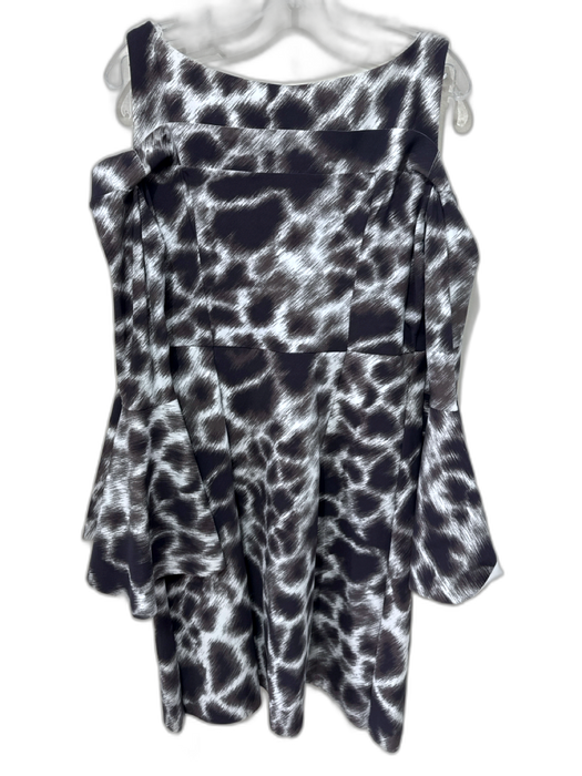 Chiara Boni Size M / 48 Taupe & Cream Polyamide Blend ikat animal print Dress Taupe & Cream / M / 48