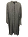 Lafayette 148 Size XL Gray Ramie Blend Long Sleeve Button Front Midi Dress Gray / XL