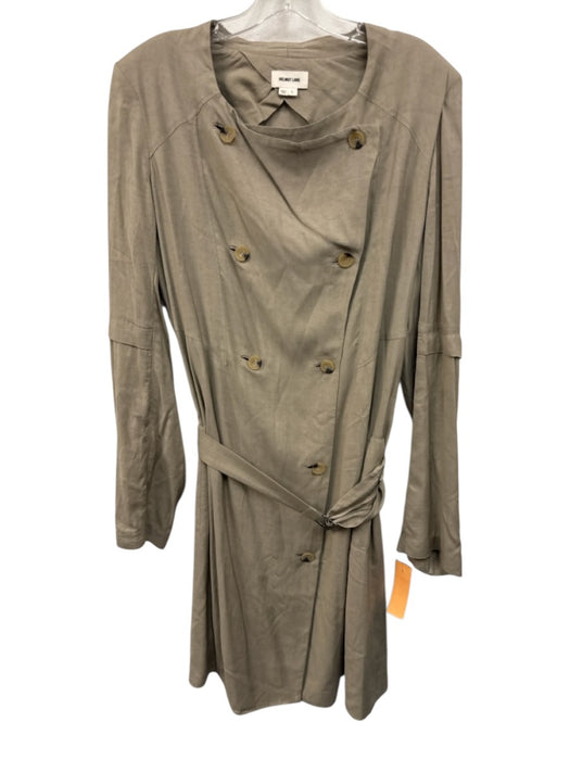 Helmut Lang Size Large Taupe Biege Viscose Blend Long Sleeve Pockets Jacket Taupe Biege / Large