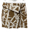 Escada Sport Size 38 Brown & White Cotton Denim Faux Wrap Abstract Print Skirt Brown & White / 38