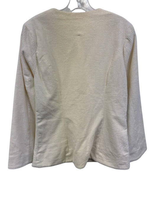 Julia Amory Size S Cream Cotton Corduroy Collarless Blazer Jacket Cream / S