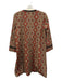 Julia Amory Size S Red, Brown, Black Cotton Embroidered Mandala Long Line Jacket Red, Brown, Black / S