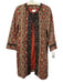 Julia Amory Size S Red, Brown, Black Cotton Embroidered Mandala Long Line Jacket Red, Brown, Black / S